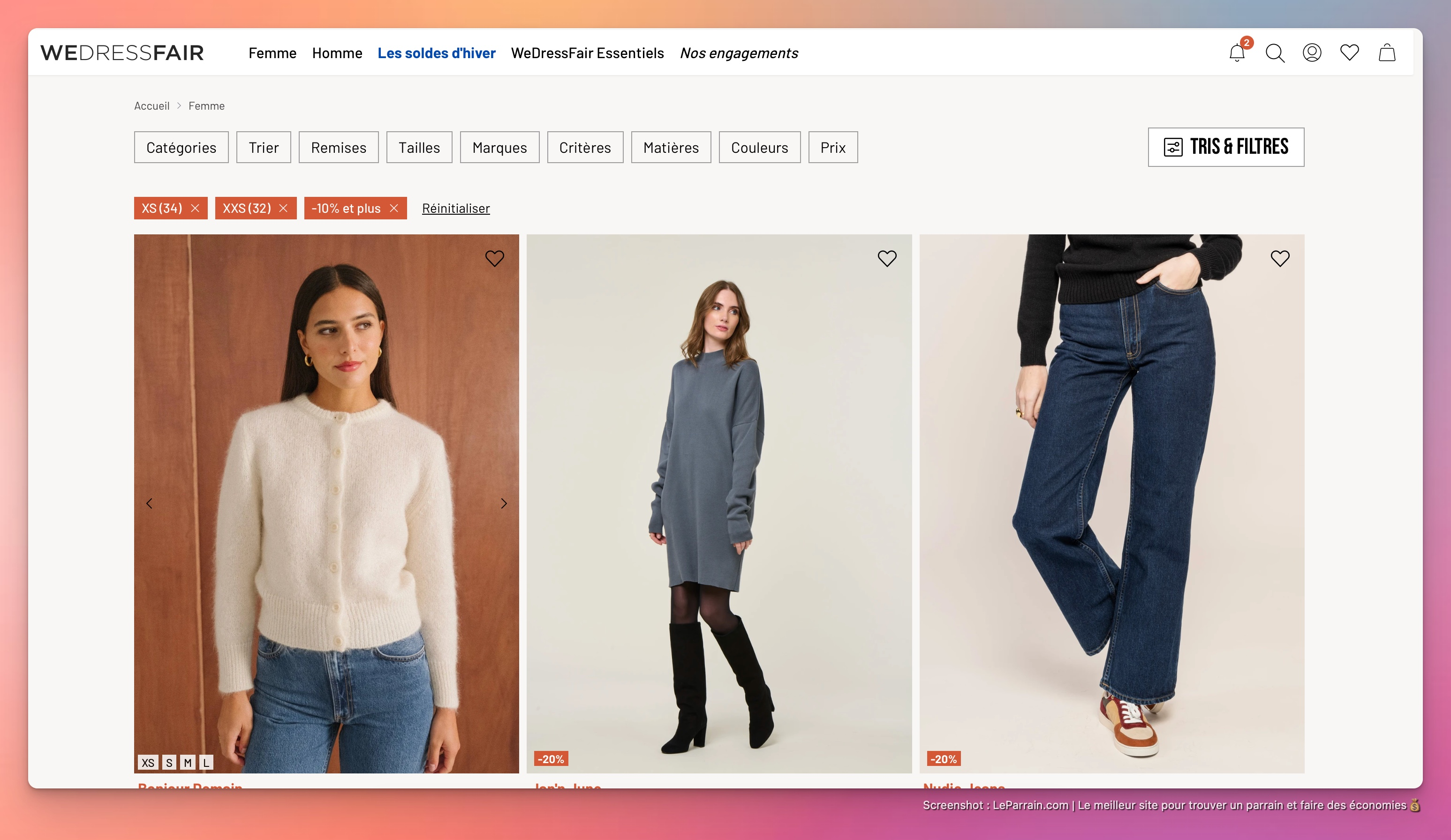 Capture d'écran 4 du programme de parrainage WeDressFair