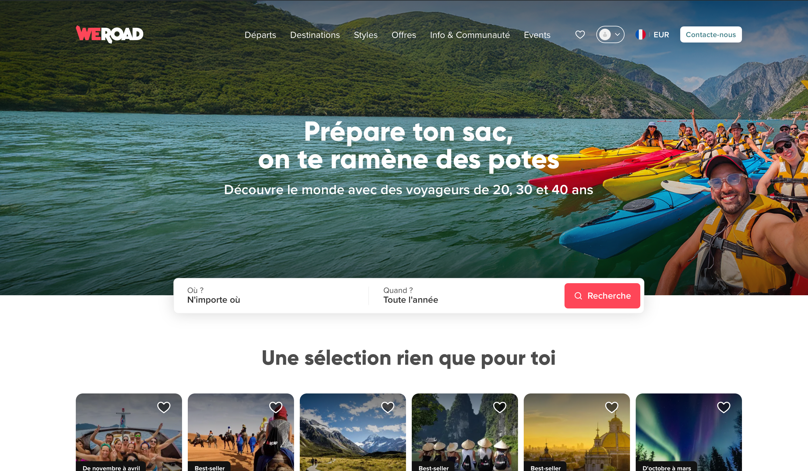 Capture d'écran 3 du programme de parrainage WeRoad