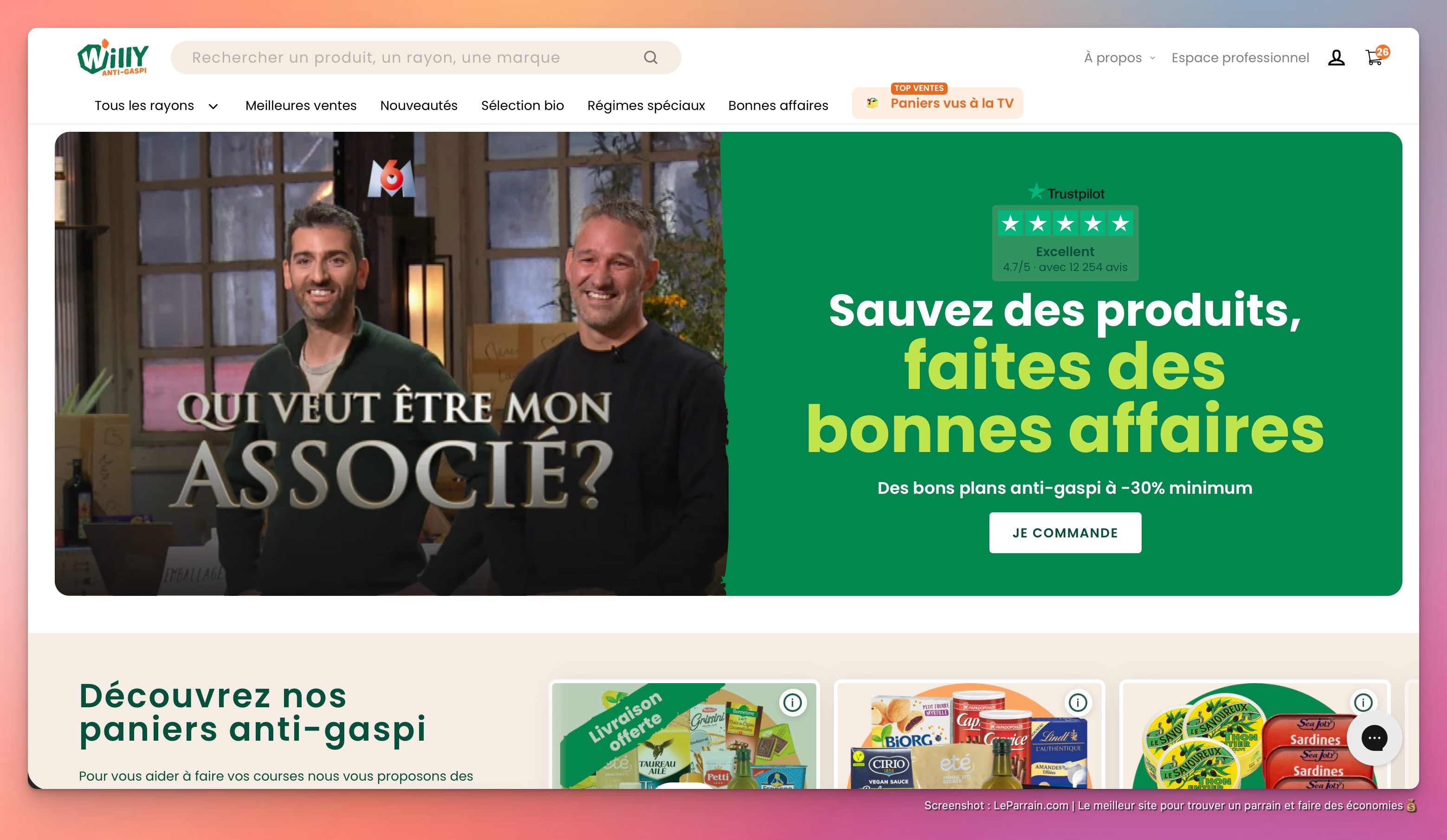 Capture d'écran 3 du programme de parrainage Willy Antigaspi