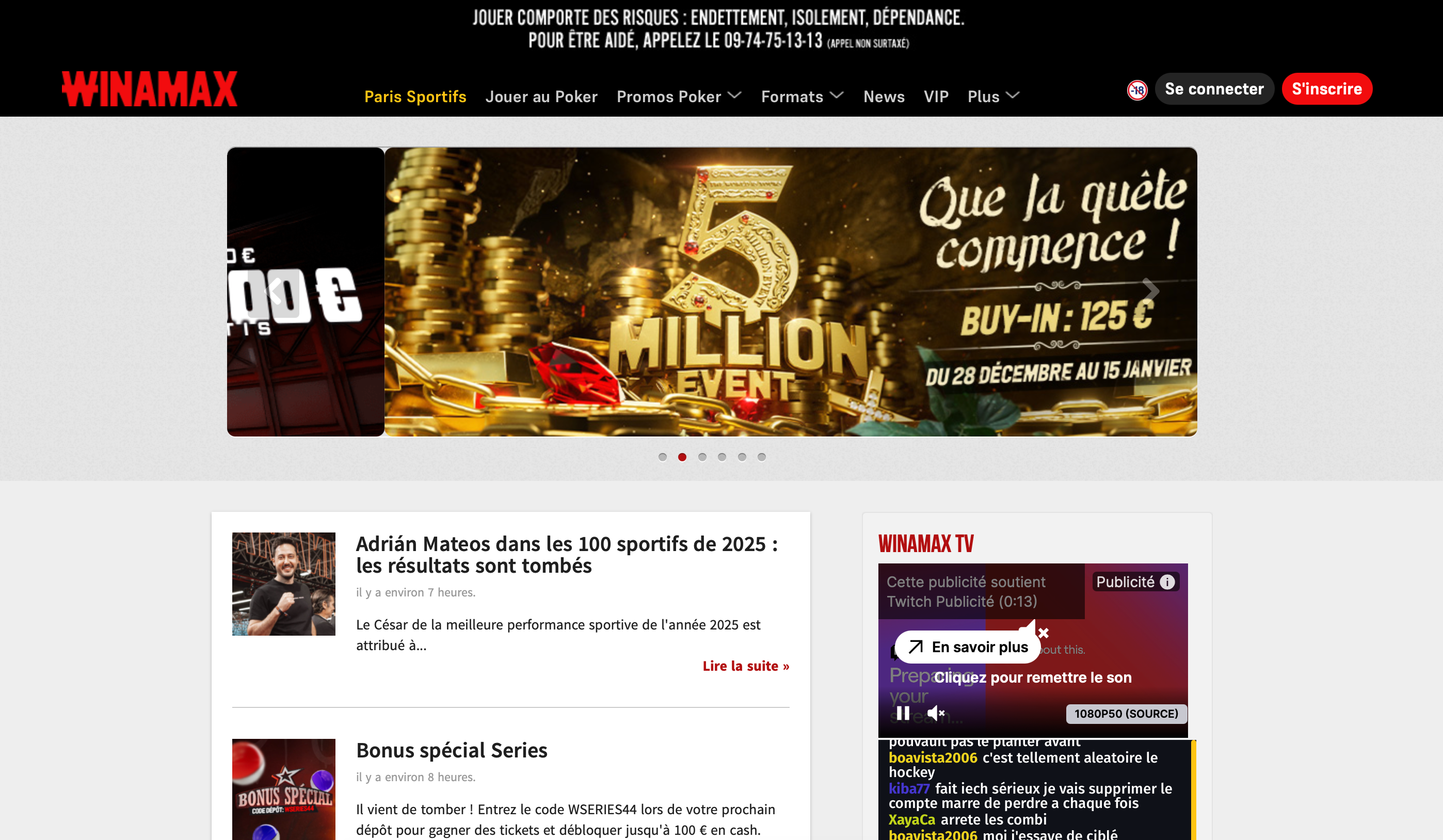 Capture d'écran 3 du programme de parrainage Winamax