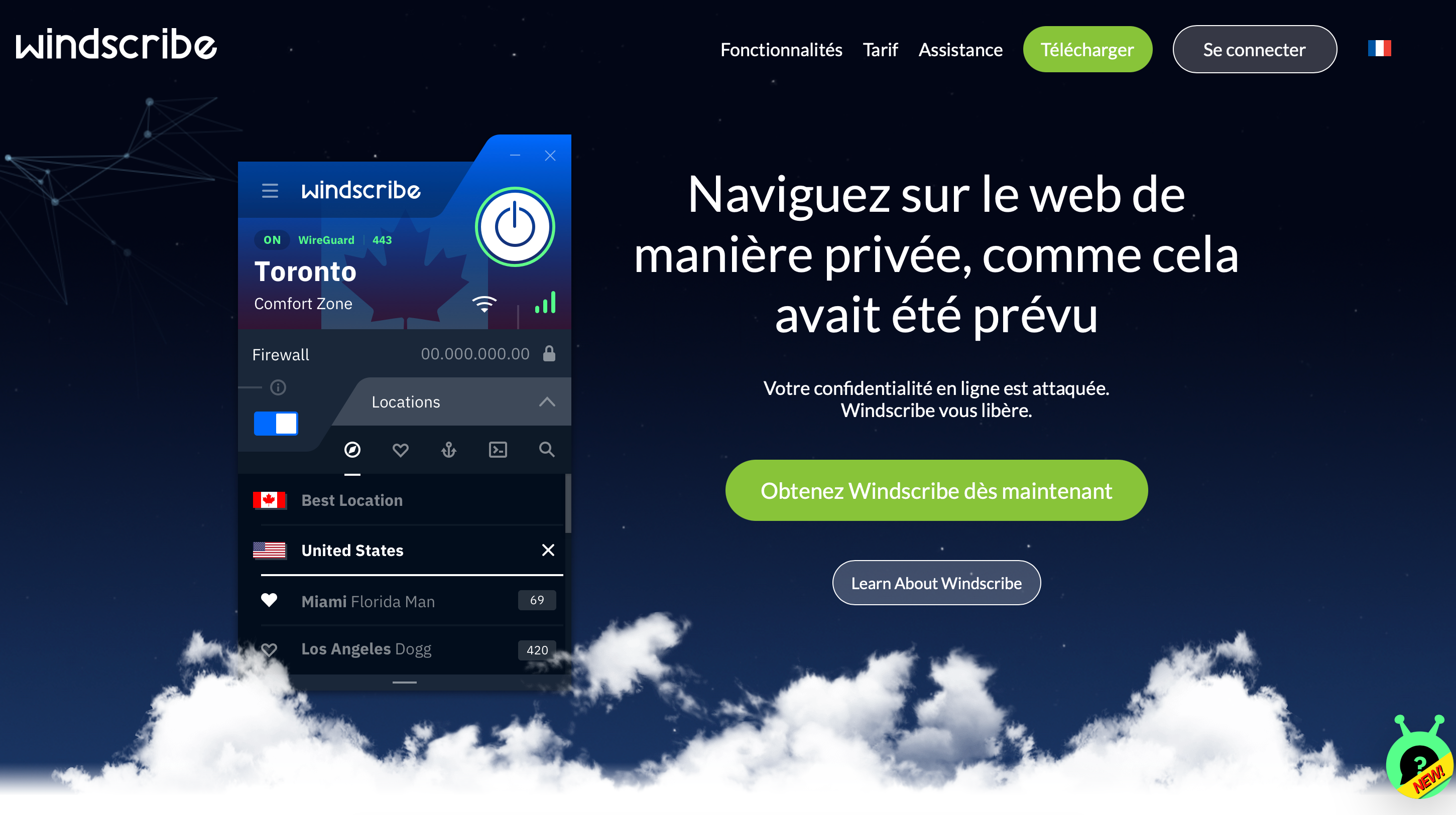 Capture d'écran 1 du programme de parrainage Windscribe