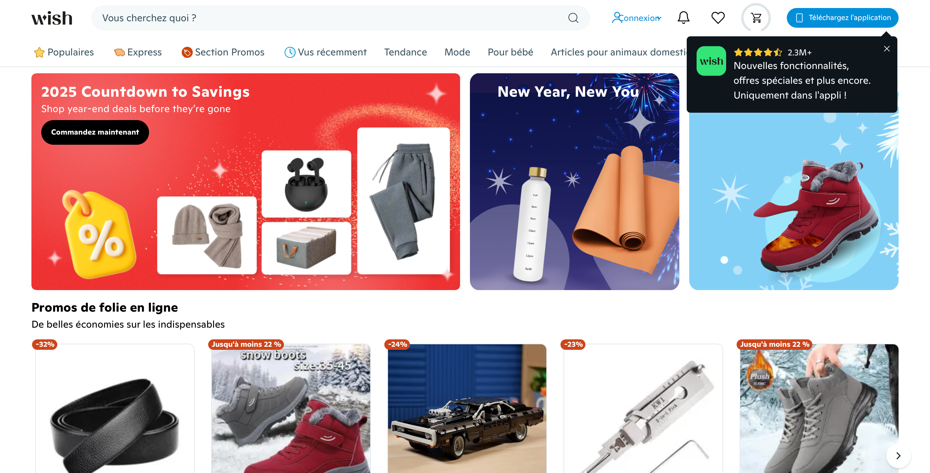 Capture d'écran 1 du programme de parrainage Wish