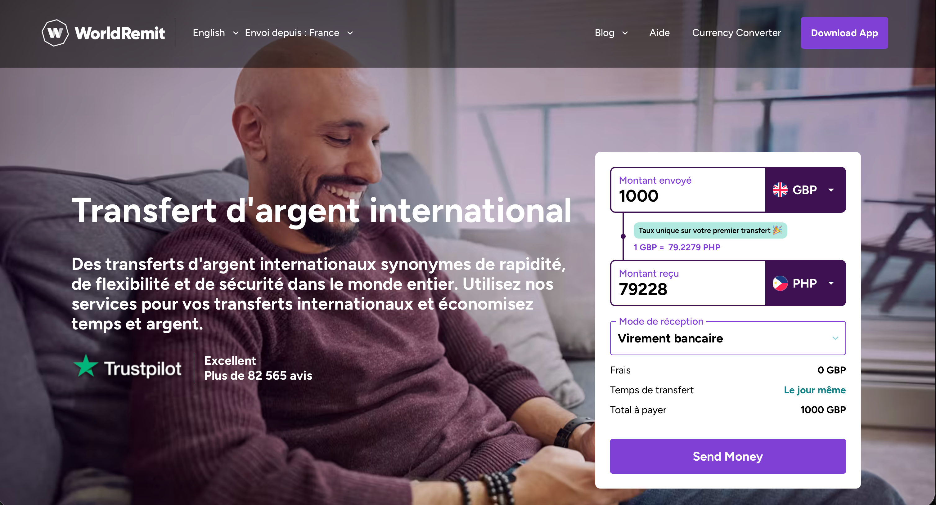 Capture d'écran 2 du programme de parrainage WorldRemit