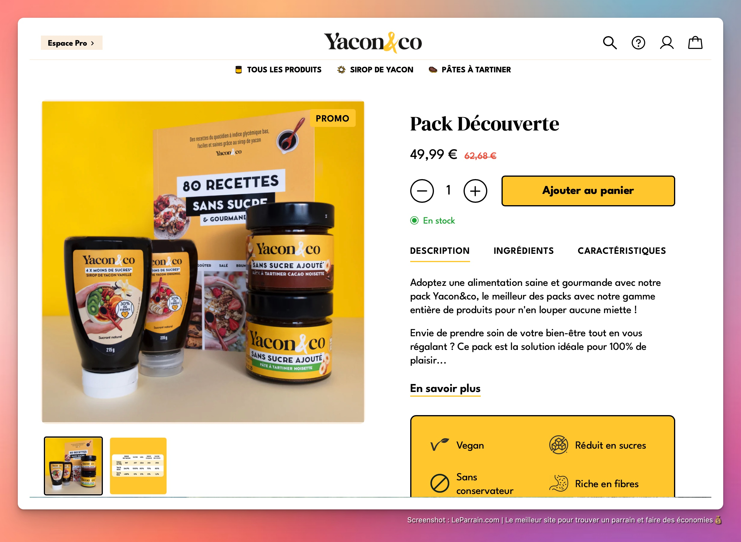 Capture d'écran 1 du programme de parrainage Yacon&Co