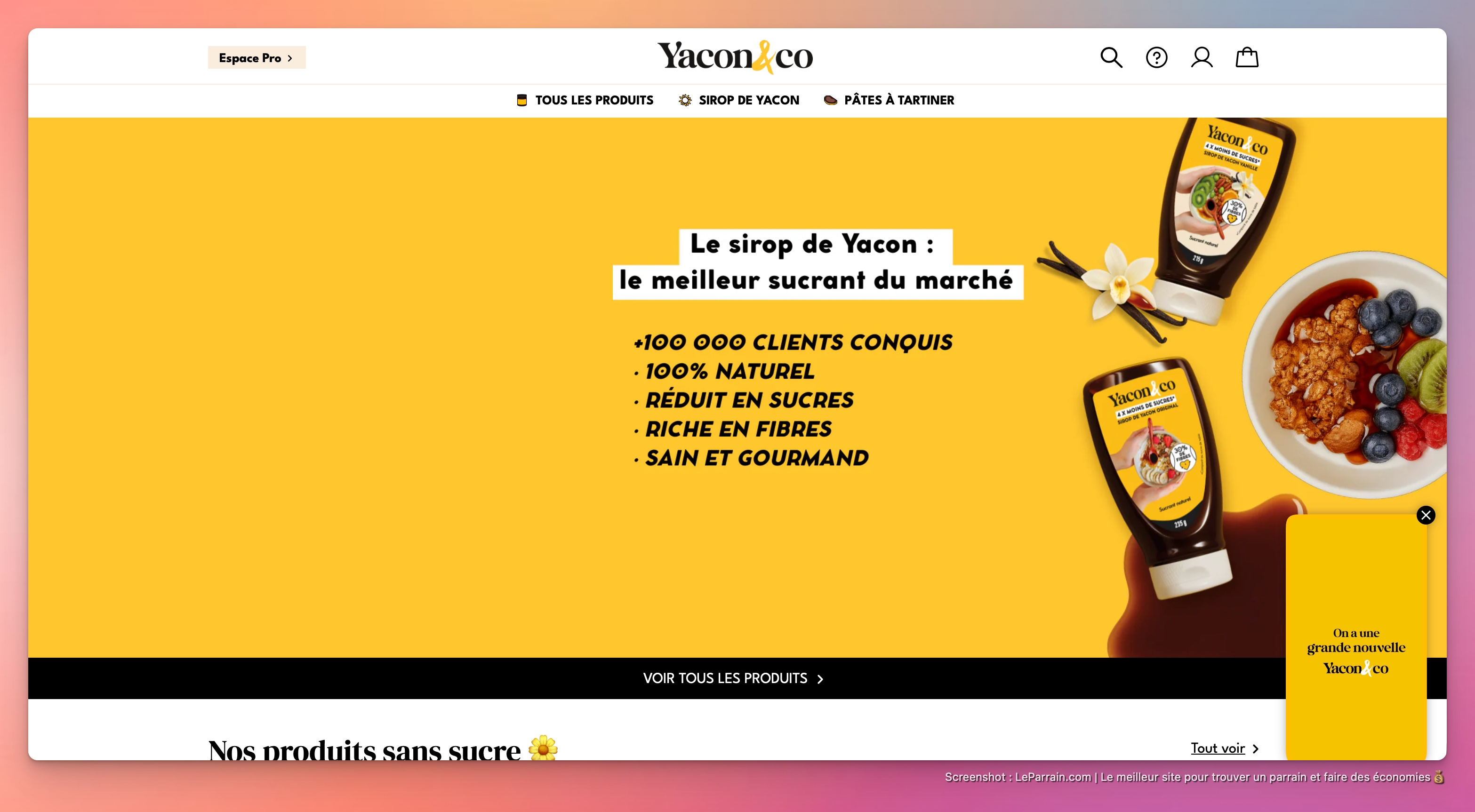 Capture d'écran 2 du programme de parrainage Yacon&Co