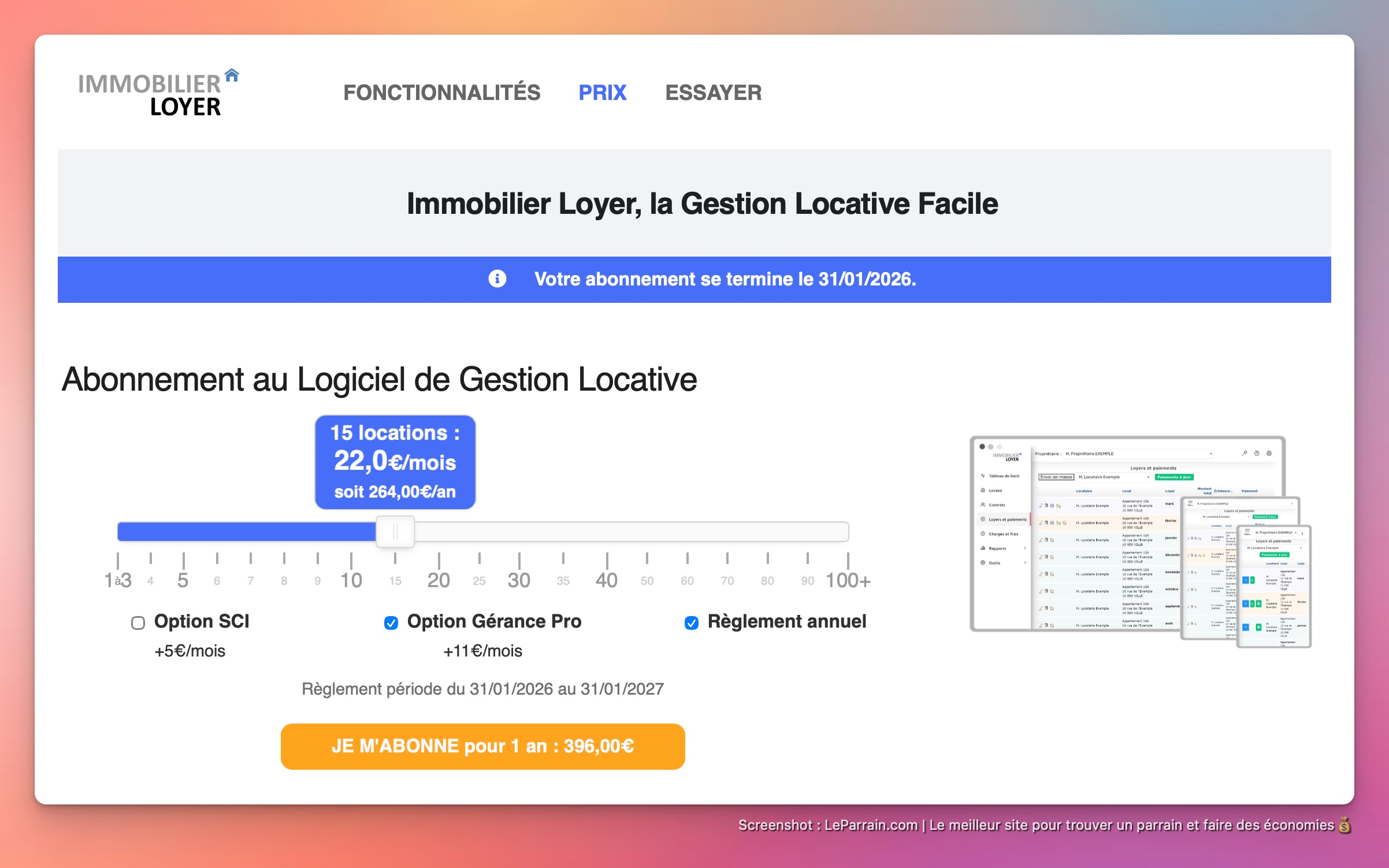 Capture d'écran 6 du programme de parrainage Yacon&Co