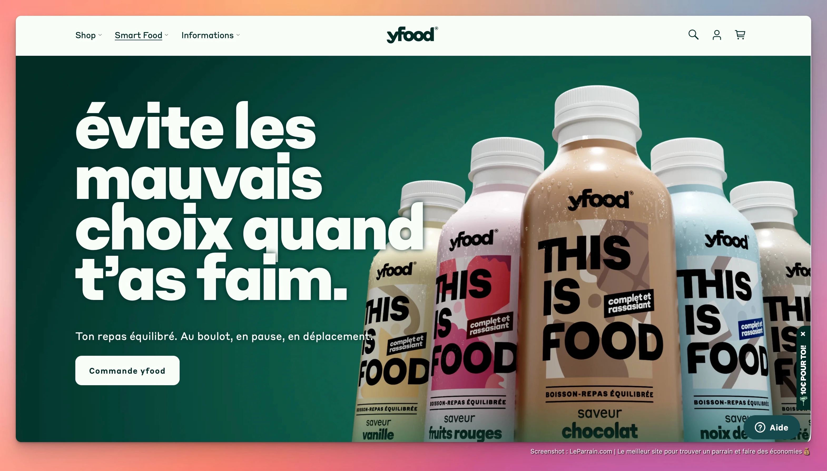 Capture d'écran 2 du programme de parrainage Yfood