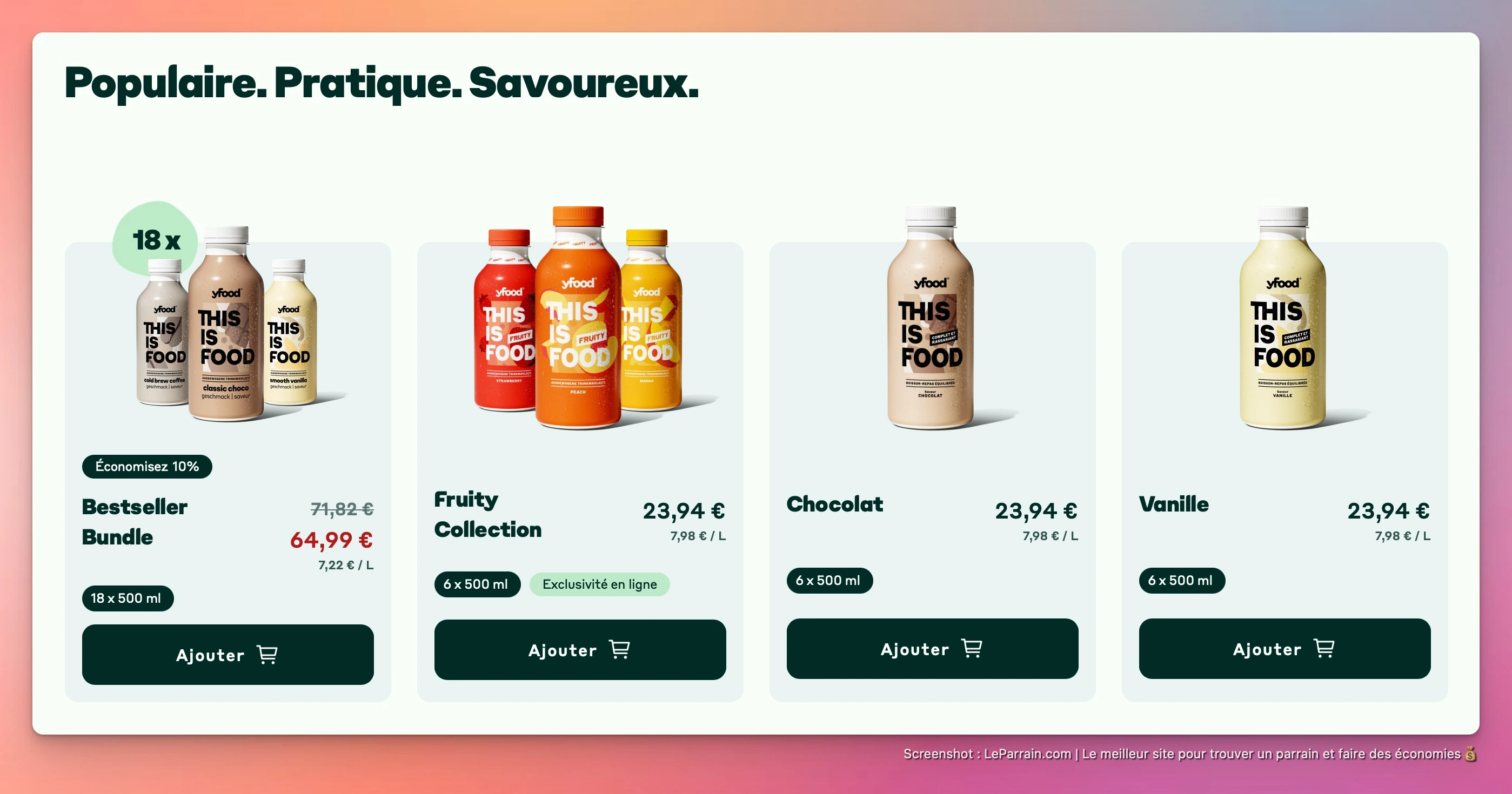 Capture d'écran 3 du programme de parrainage Yfood