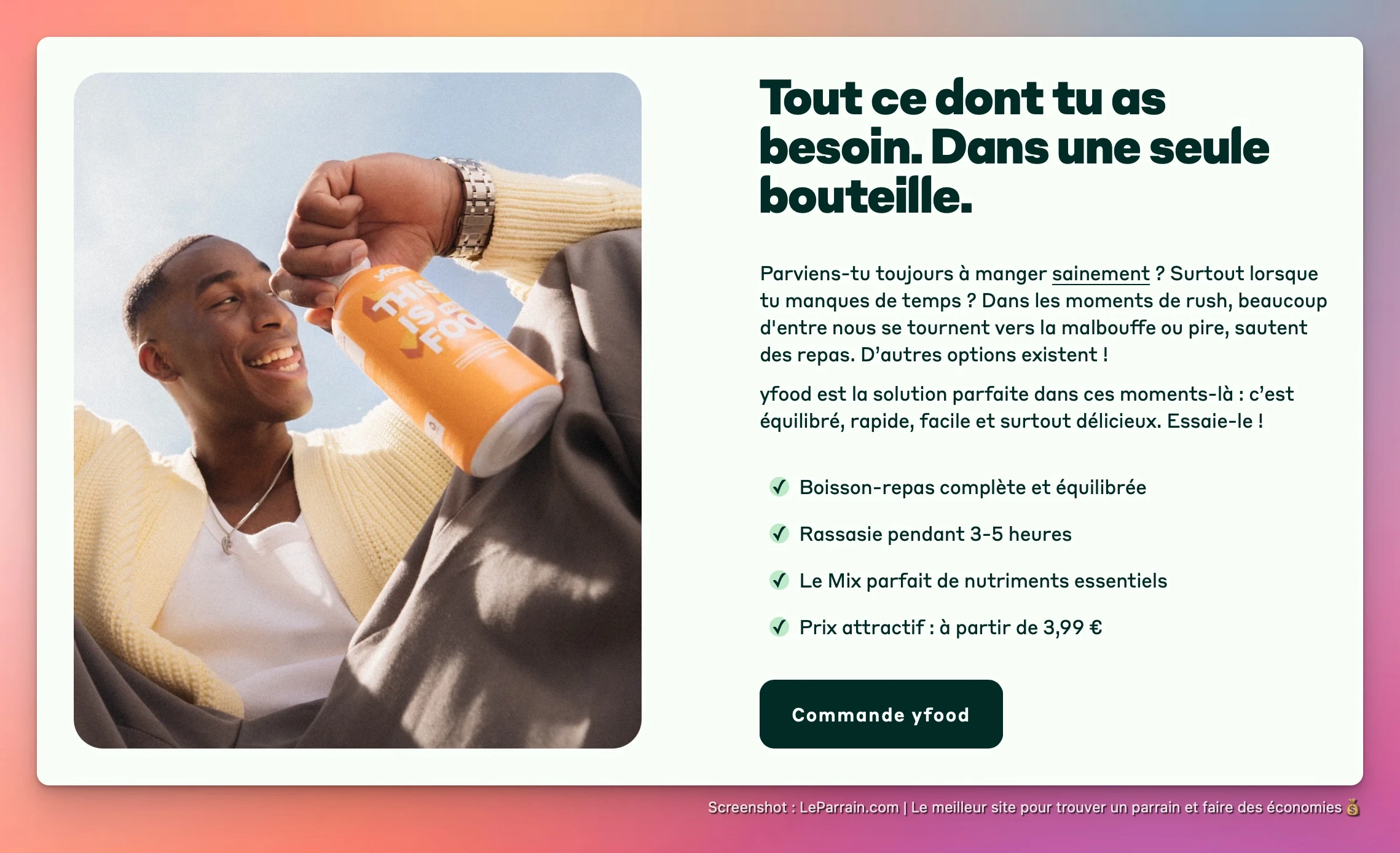 Capture d'écran 4 du programme de parrainage Yfood