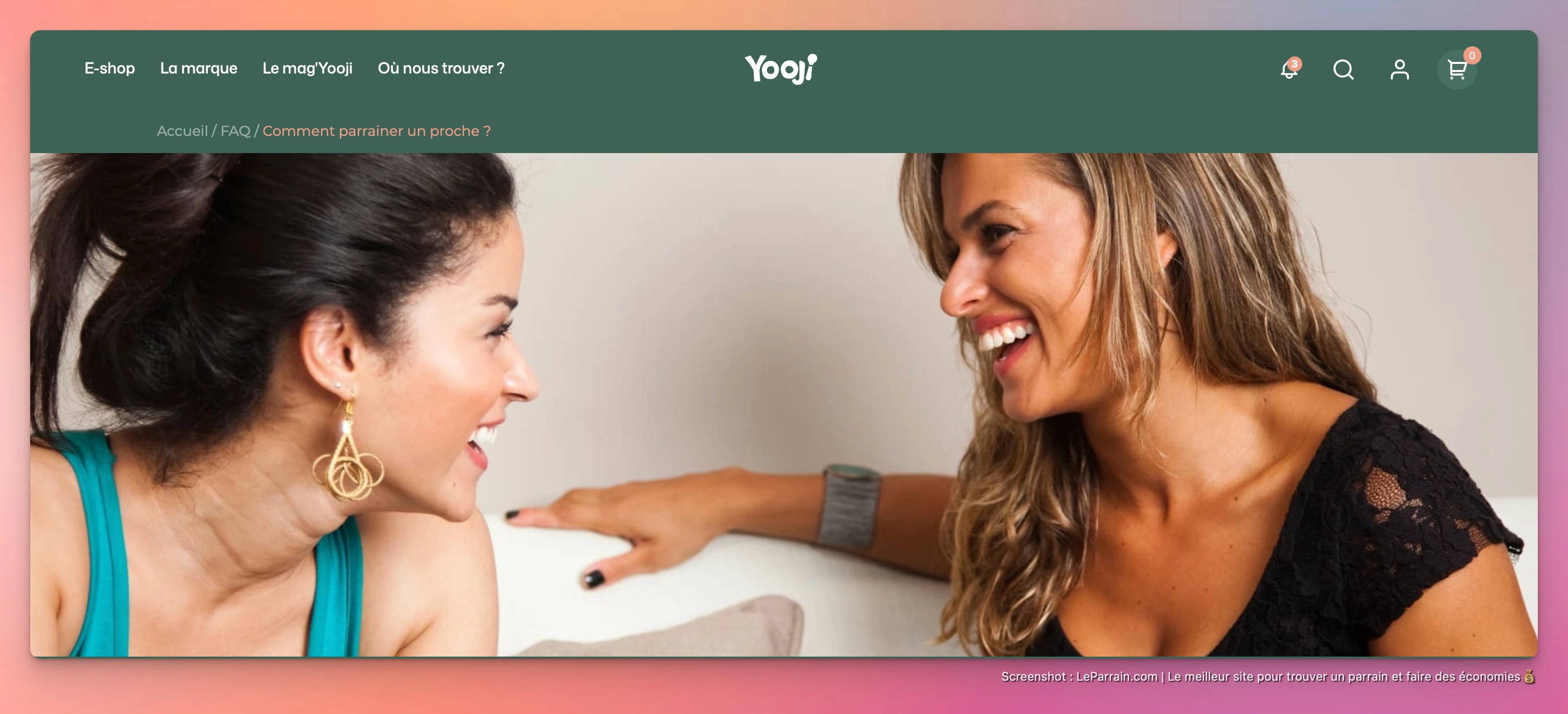 Capture d'écran 2 du programme de parrainage Yooji