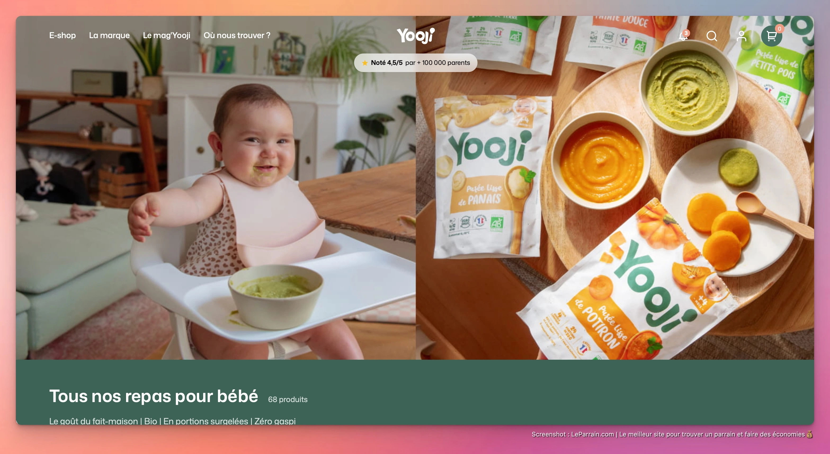 Capture d'écran 3 du programme de parrainage Yooji